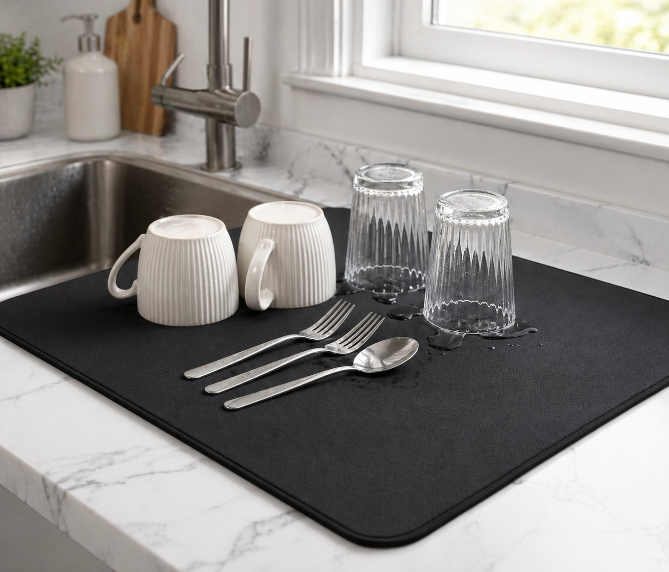 Drying mat for Kitchen, Water Absorbent Mat (PACK OF 2)